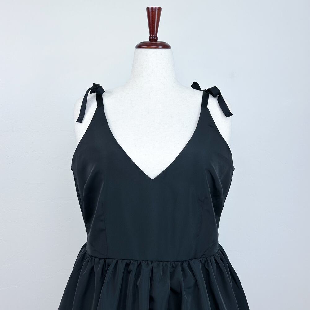 Old Navy The Occasion Black Taffeta Party Formal Fit & Flare Cami Mini Dress XL - Picture 3 of 13